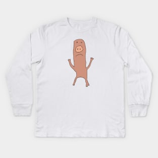 Unhappy pig Kids Long Sleeve T-Shirt